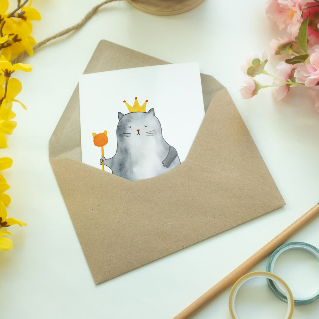 Grußkarte Katzen Koenig Klappkarte, Einladungskarte, Glückwunschkarte, Hochzeitskarte, Geburtstagskarte, Karte, Katze, Katzenmotiv, Katzenfan, Katzendeko, Katzenfreund, Katzenliebhaber, Katzenprodukte, Katzenartikel, Katzenaccessoires, Katzensouvenirs, Katzenliebhaberprodukte, Katzenmotive, Katzen, Kater, Mietze, Cat, Cats, Katzenhalter, Katzenbesitzerin, Haustier, König, Königin, Queen, Familie, Mietzhaus, Wohnung, erste eigenen Wohnung, Umzug, Einzug