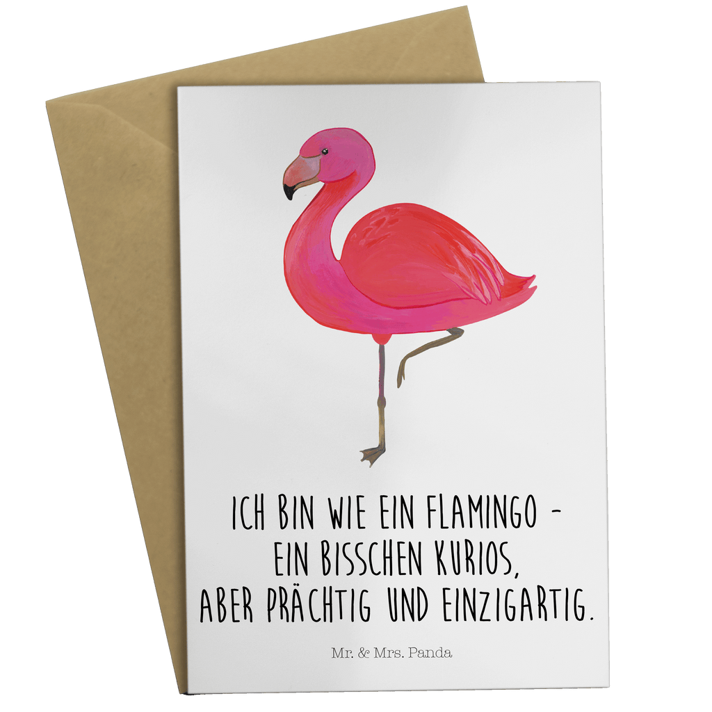Grußkarte Flamingo classic Klappkarte, Einladungskarte, Glückwunschkarte, Hochzeitskarte, Geburtstagskarte, Karte, Flamingo, Einzigartig, Selbstliebe, Stolz, ich, für mich, Spruch, Freundin, Freundinnen, Außenseiter, Sohn, Tochter, Geschwister