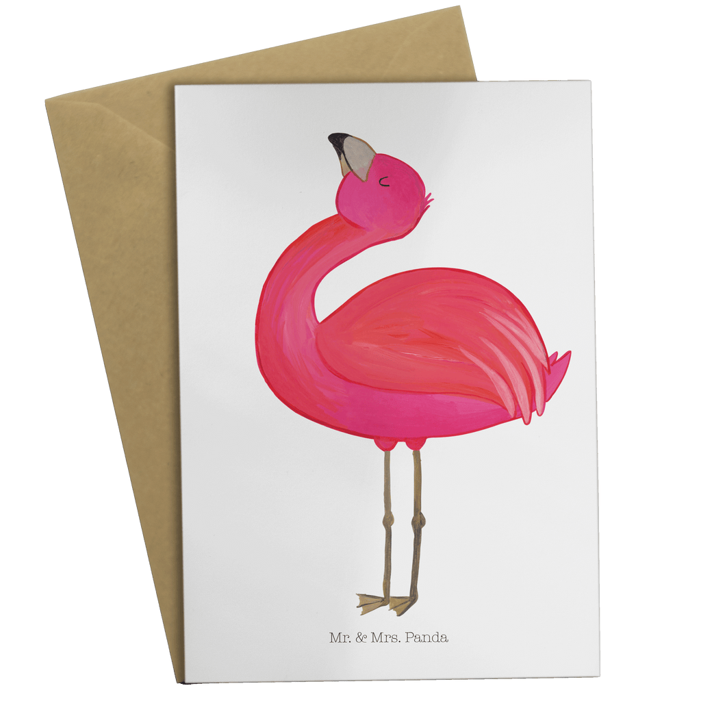 Grußkarte Flamingo stolz Klappkarte, Einladungskarte, Glückwunschkarte, Hochzeitskarte, Geburtstagskarte, Karte, Flamingo, stolz, Freude, Selbstliebe, Selbstakzeptanz, Freundin, beste Freundin, Tochter, Mama, Schwester
