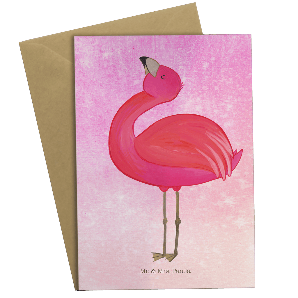 Grußkarte Flamingo stolz Klappkarte, Einladungskarte, Glückwunschkarte, Hochzeitskarte, Geburtstagskarte, Karte, Flamingo, stolz, Freude, Selbstliebe, Selbstakzeptanz, Freundin, beste Freundin, Tochter, Mama, Schwester