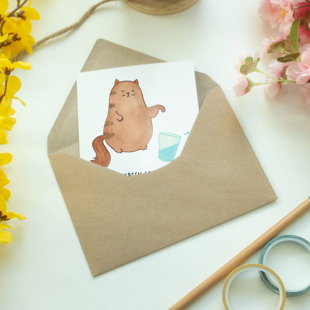 Grußkarte Katze Wasserglas Klappkarte, Einladungskarte, Glückwunschkarte, Hochzeitskarte, Geburtstagskarte, Karte, Katze, Katzenmotiv, Katzenfan, Katzendeko, Katzenfreund, Katzenliebhaber, Katzenprodukte, Katzenartikel, Katzenaccessoires, Katzensouvenirs, Katzenliebhaberprodukte, Katzenmotive, Katzen, Kater, Mietze, Cat, Cats, Katzenhalter, Katzenbesitzerin, Haustier, Wasser, Glas