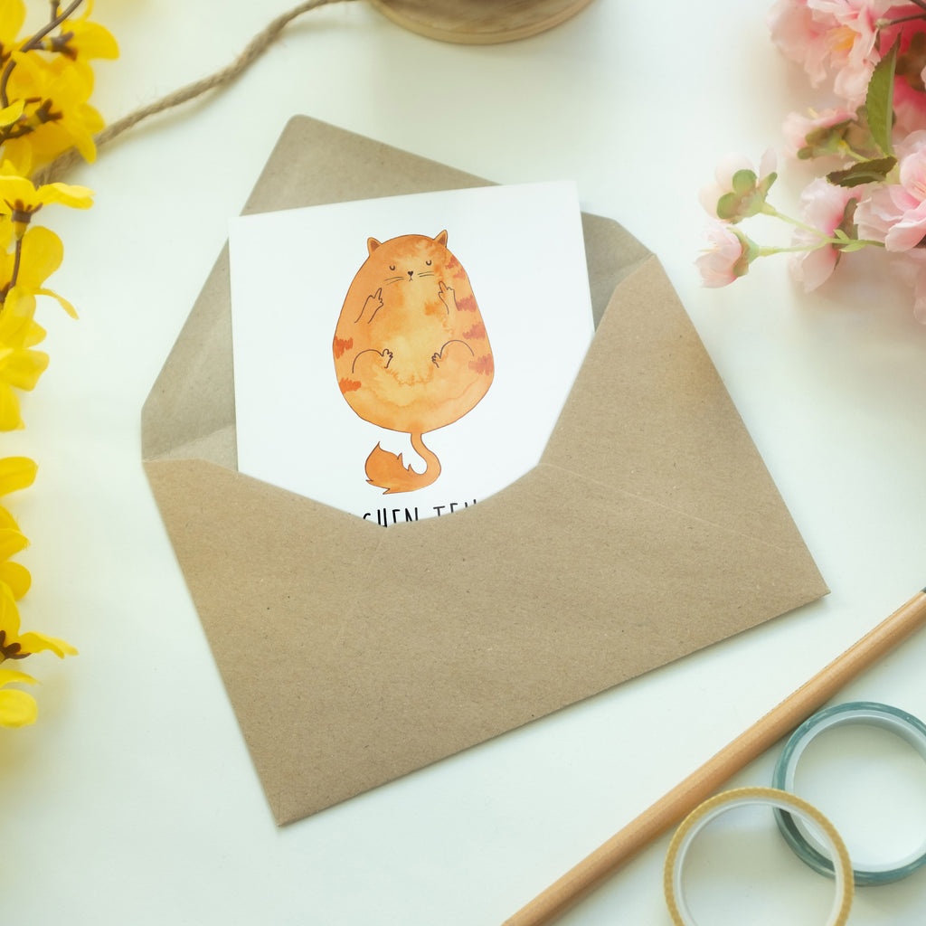 Grußkarte Katze Mittelfinger Klappkarte, Einladungskarte, Glückwunschkarte, Hochzeitskarte, Geburtstagskarte, Karte, Katze, Katzenmotiv, Katzenfan, Katzendeko, Katzenfreund, Katzenliebhaber, Katzenprodukte, Katzenartikel, Katzenaccessoires, Katzensouvenirs, Katzenliebhaberprodukte, Katzenmotive, Katzen, Kater, Mietze, Cat, Cats