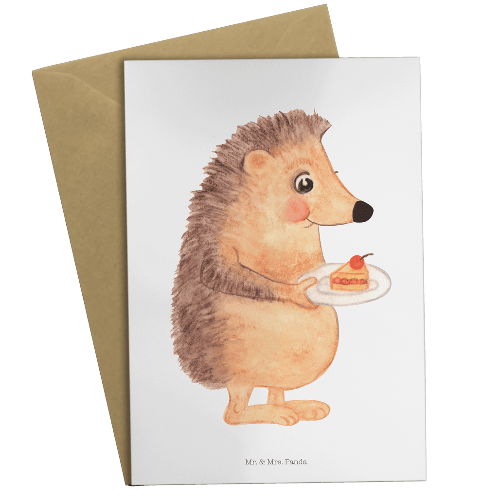 Grußkarte Igel mit Kuchenstück Klappkarte, Einladungskarte, Glückwunschkarte, Hochzeitskarte, Geburtstagskarte, Karte, Tiermotive, Gute Laune, lustige Sprüche, Tiere, Igel, Essen Spruch, Kuchen, Backen Geschenk, Kuchen backen, Einladung Party, Geburtstagskuchen, Torte