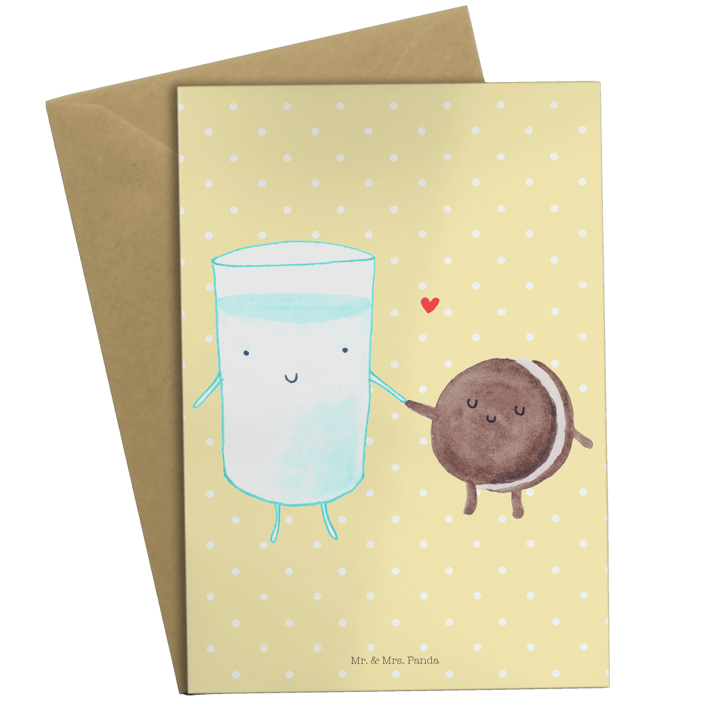 Grußkarte Milch & Keks Klappkarte, Einladungskarte, Glückwunschkarte, Hochzeitskarte, Geburtstagskarte, Karte, Tiermotive, Gute Laune, lustige Sprüche, Tiere, Milk, Cookie, Milch, Keks, Kekse, Kaffee, Einladung Frühstück, Motiv süß, romantisch, perfektes Paar