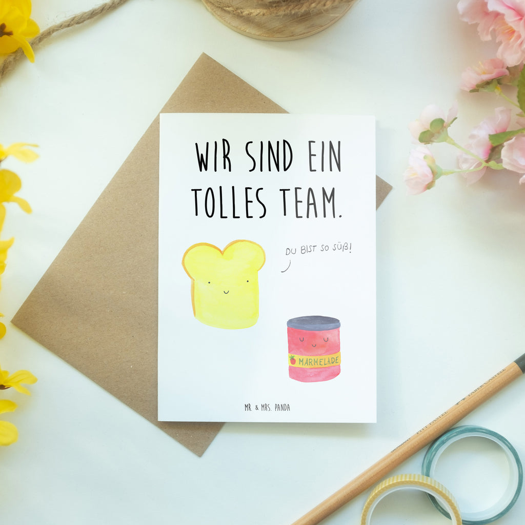 Grußkarte Toast & Marmelade Klappkarte, Einladungskarte, Glückwunschkarte, Hochzeitskarte, Geburtstagskarte, Karte, Tiermotive, Gute Laune, lustige Sprüche, Tiere, Toast, Marmelade, Dreamteam, süße Postkarte, süß, Küche Deko, Küche Spruch, Frühstück Einladung, Brot, Toastbrot
