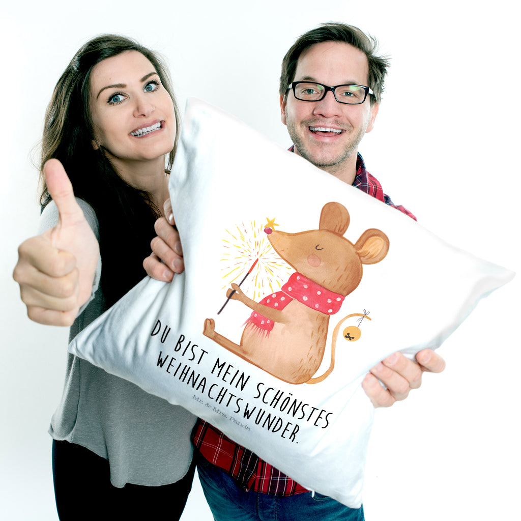 40x40 Kissen Weihnachtsmaus Kissenhülle, Kopfkissen, Sofakissen, Dekokissen, Motivkissen, Winter, Weihnachten, Weihnachtsdeko, Nikolaus, Advent, Heiligabend, Wintermotiv, Frohe Weihnachten, Weihnachtsgruß, Weihnachtsmotiv, Maus, Mäuschen, Weihnachtswunder