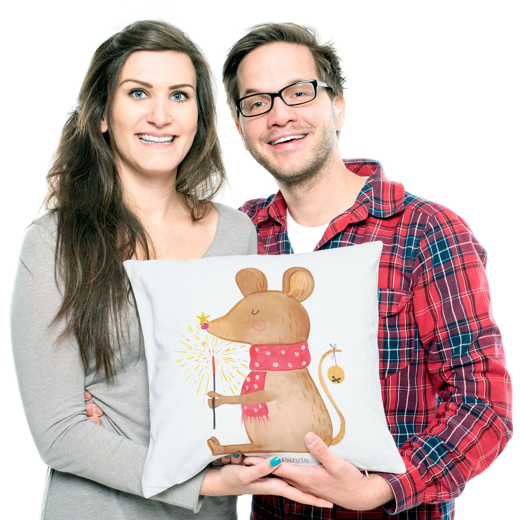 40x40 Kissen Weihnachtsmaus Kissenhülle, Kopfkissen, Sofakissen, Dekokissen, Motivkissen, Winter, Weihnachten, Weihnachtsdeko, Nikolaus, Advent, Heiligabend, Wintermotiv, Frohe Weihnachten, Weihnachtsgruß, Weihnachtsmotiv, Maus, Mäuschen, Weihnachtswunder