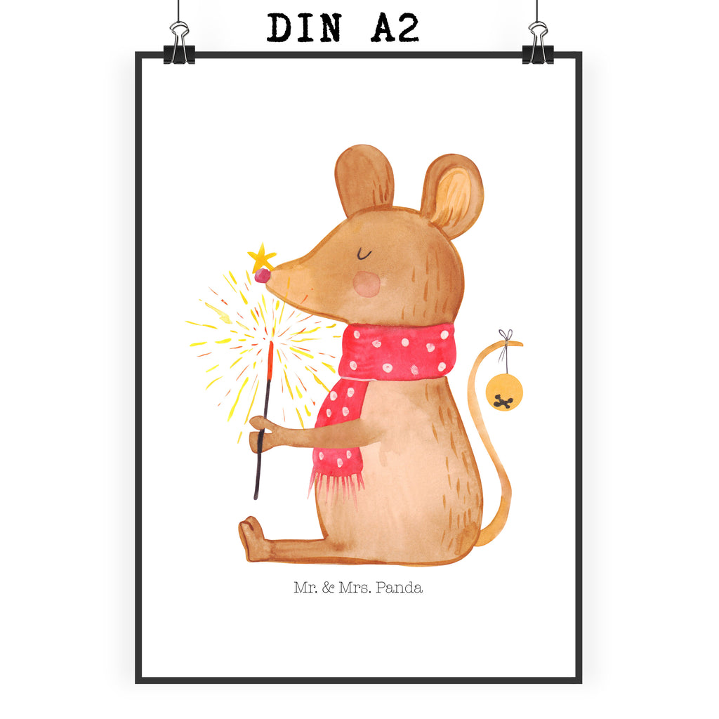 Poster Weihnachtsmaus Poster, Wandposter, Bild, Wanddeko, Küchenposter, Kinderposter, Wanddeko Bild, Raumdekoration, Wanddekoration, Handgemaltes Poster, Mr. & Mrs. Panda Poster, Designposter, Kunstdruck, Posterdruck, Winter, Weihnachten, Weihnachtsdeko, Nikolaus, Advent, Heiligabend, Wintermotiv, Frohe Weihnachten, Weihnachtsgruß, Weihnachtsmotiv, Maus, Mäuschen, Weihnachtswunder