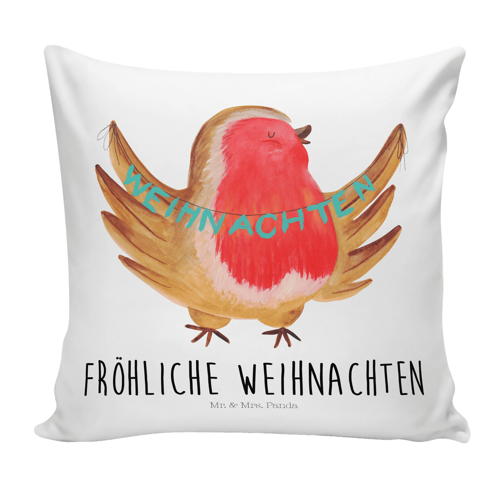 40x40 Kissen Rotkehlchen Weihnachten Kissenhülle, Kopfkissen, Sofakissen, Dekokissen, Motivkissen, Winter, Weihnachten, Weihnachtsdeko, Nikolaus, Advent, Heiligabend, Wintermotiv, Frohe Weihnachten, Weihnachtsmotiv, Weihnachtsgruß, Vogel, xmas