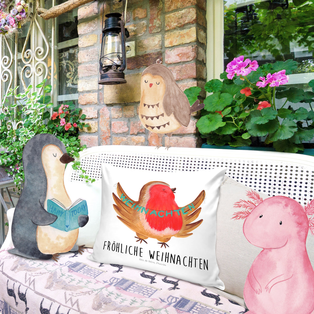 40x40 Kissen Rotkehlchen Weihnachten Kissenhülle, Kopfkissen, Sofakissen, Dekokissen, Motivkissen, Winter, Weihnachten, Weihnachtsdeko, Nikolaus, Advent, Heiligabend, Wintermotiv, Frohe Weihnachten, Weihnachtsmotiv, Weihnachtsgruß, Vogel, xmas