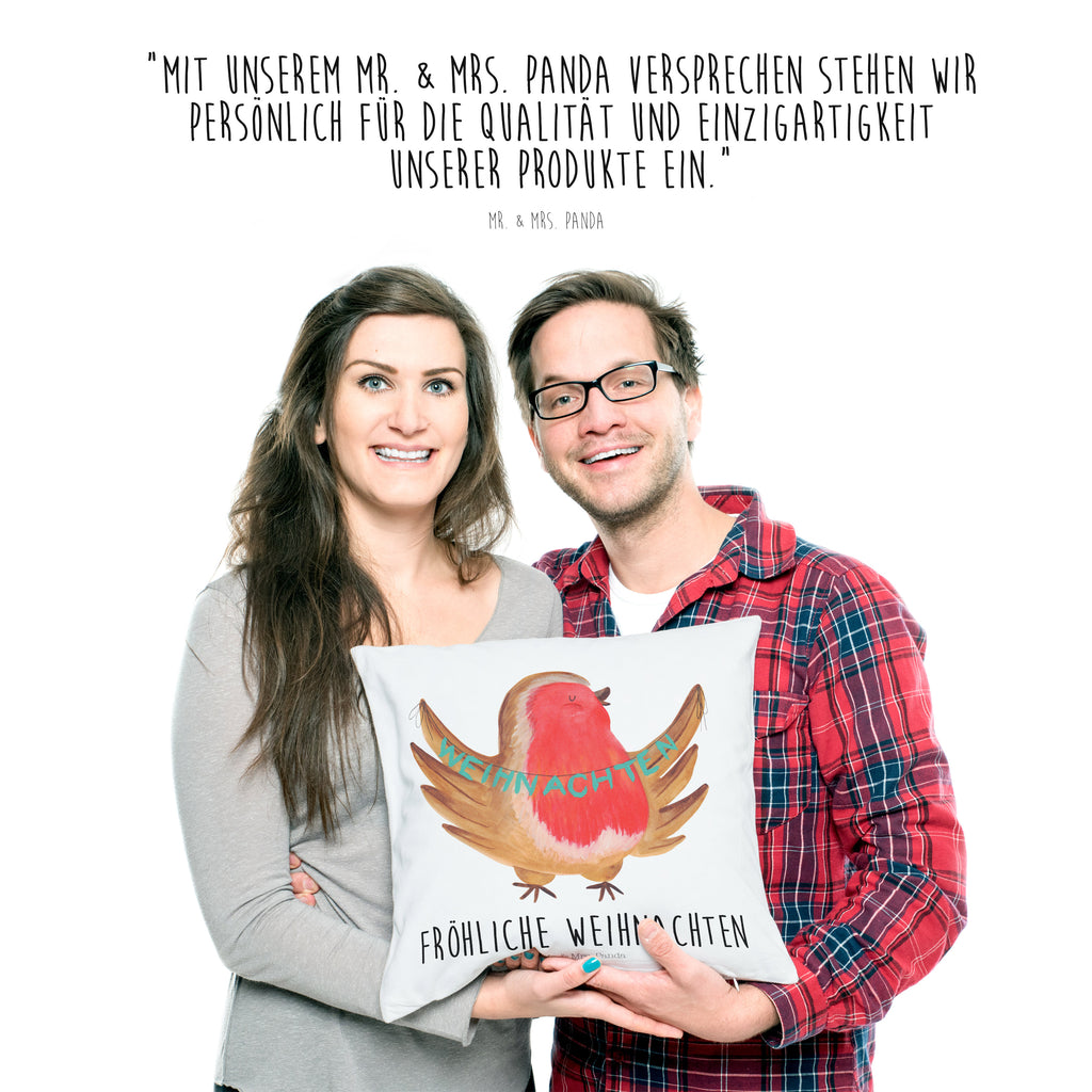 40x40 Kissen Rotkehlchen Weihnachten Kissenhülle, Kopfkissen, Sofakissen, Dekokissen, Motivkissen, Winter, Weihnachten, Weihnachtsdeko, Nikolaus, Advent, Heiligabend, Wintermotiv, Frohe Weihnachten, Weihnachtsmotiv, Weihnachtsgruß, Vogel, xmas