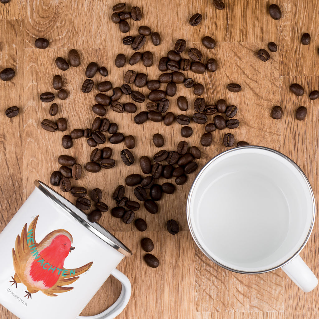 Camping Emaille Tasse Rotkehlchen Weihnachten Campingtasse, Trinkbecher, Metalltasse, Outdoor Tasse, Emaille Trinkbecher, Blechtasse Outdoor, Emaille Campingbecher, Edelstahl Trinkbecher, Metalltasse für Camping, Kaffee Blechtasse, Camping Tasse Metall, Winter, Weihnachten, Weihnachtsdeko, Nikolaus, Advent, Heiligabend, Wintermotiv, Frohe Weihnachten, Weihnachtsmotiv, Weihnachtsgruß, Vogel, xmas