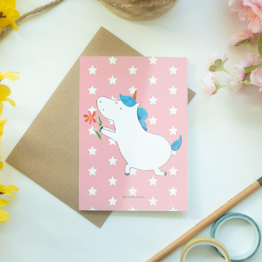 Grußkarte Einhorn Blume Klappkarte, Einladungskarte, Glückwunschkarte, Hochzeitskarte, Geburtstagskarte, Karte, Einhorn, Einhörner, Einhorn Deko, Pegasus, Unicorn, Liebe, Liebesbeweis, Antrag, Heiratsantrag, Verlobung, Ehepaar, Pärchen, Partner, Freund, Freundin, Ehe, heiraten