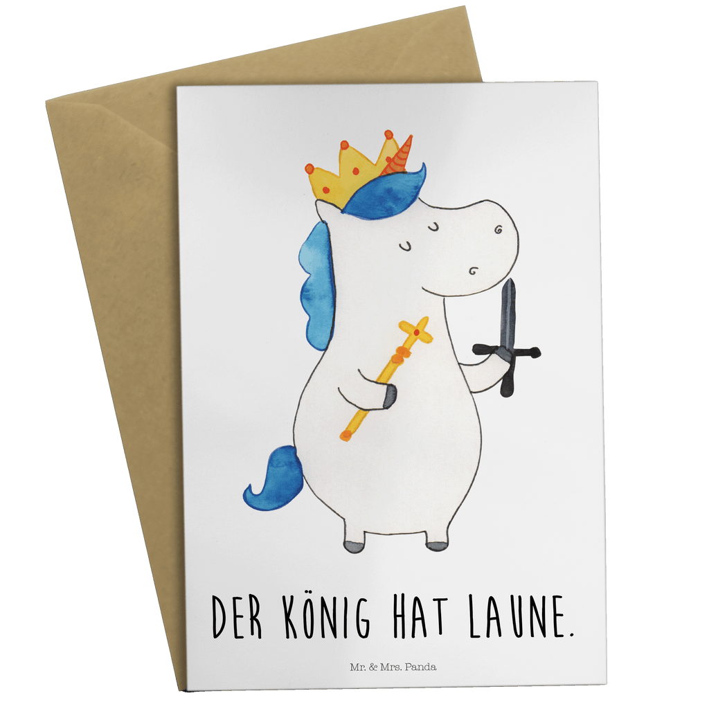 Grußkarte Einhorn König mit Schwert Klappkarte, Einladungskarte, Glückwunschkarte, Hochzeitskarte, Geburtstagskarte, Karte, Einhorn, Einhörner, Einhorn Deko, Pegasus, Unicorn, König, Ritter, Mittelalter