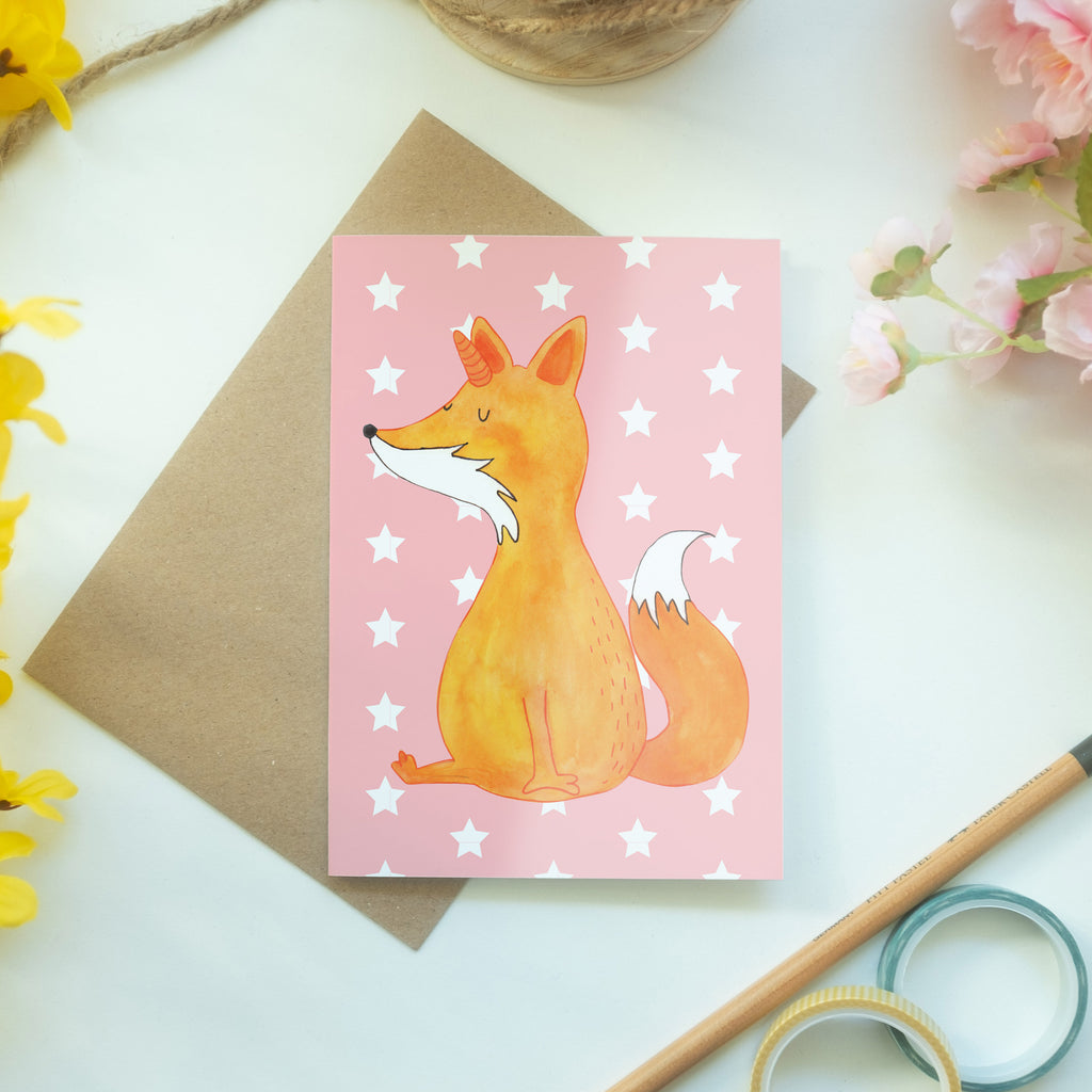 Grußkarte Fuchshörnchen Wunsch Klappkarte, Einladungskarte, Glückwunschkarte, Hochzeitskarte, Geburtstagskarte, Karte, Einhorn, Einhörner, Einhorn Deko, Pegasus, Unicorn, Fuchs, Unicorns, Fuchshörnchen, Fuchshorn, Foxycorn, Füchse