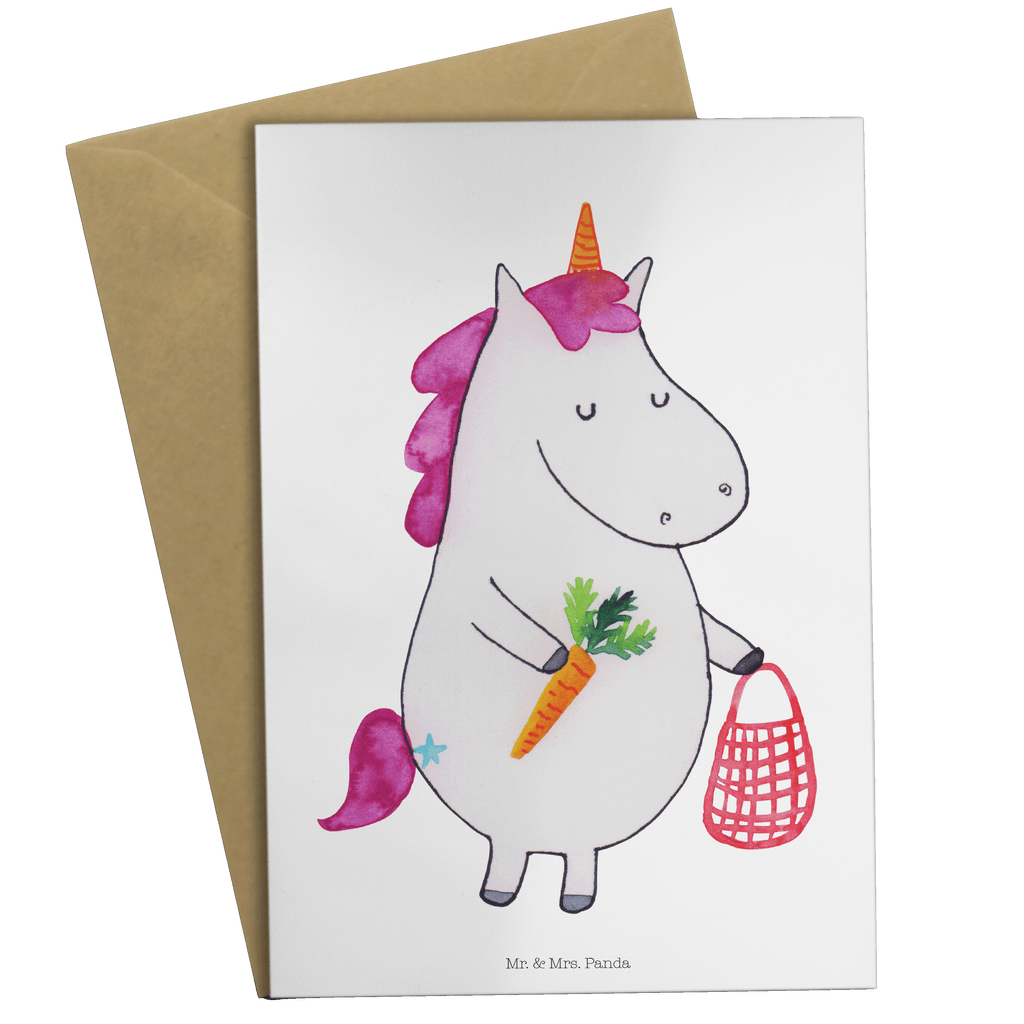 Grußkarte Einhorn Gemüse Klappkarte, Einladungskarte, Glückwunschkarte, Hochzeitskarte, Geburtstagskarte, Karte, Einhorn, Einhörner, Einhorn Deko, Pegasus, Unicorn, Biomarkt, Bio, Gemüse, Wochenmarkt