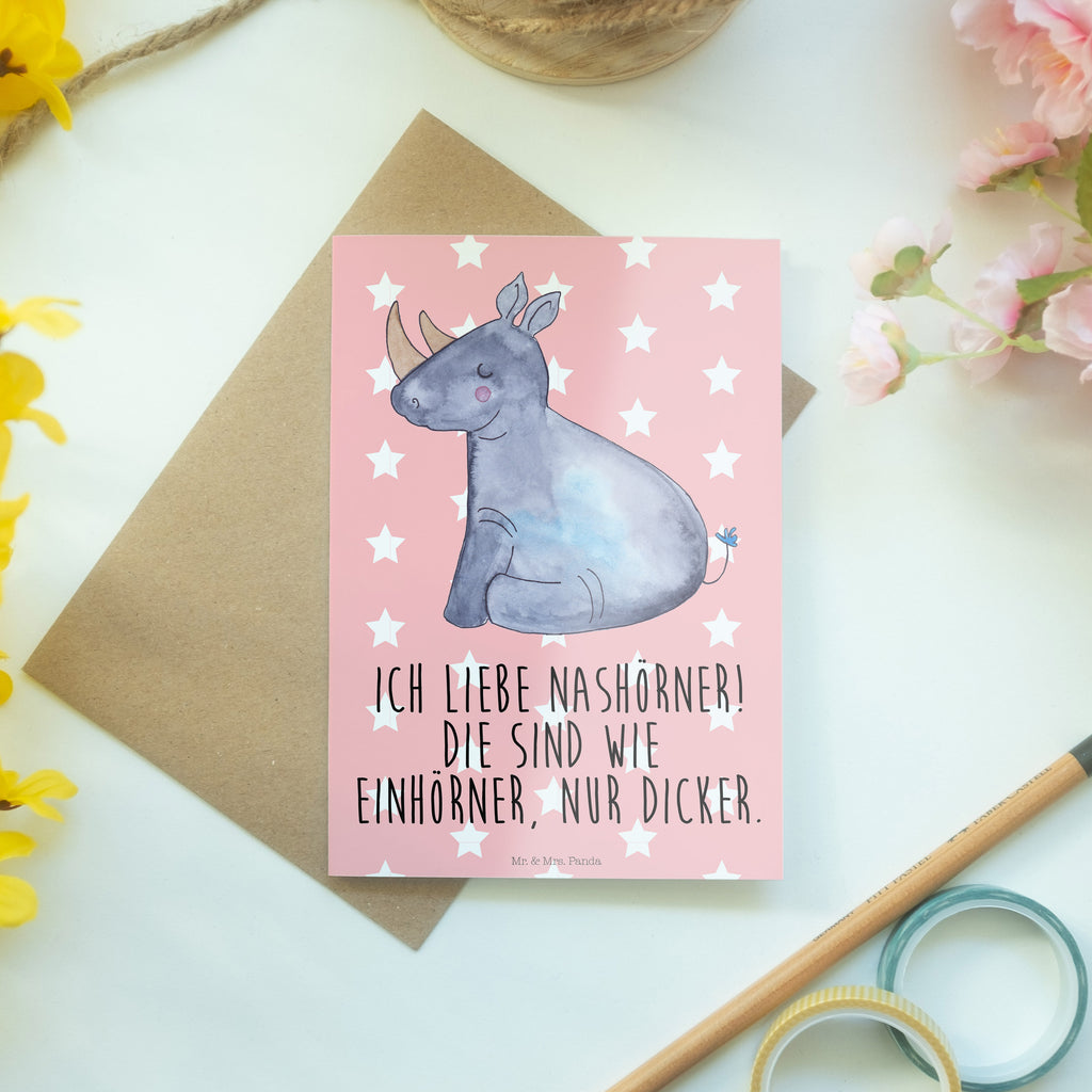 Grußkarte Einhorn Nashorn Klappkarte, Einladungskarte, Glückwunschkarte, Hochzeitskarte, Geburtstagskarte, Karte, Einhorn, Einhörner, Einhorn Deko, Pegasus, Unicorn, Regenbogen, witzig, lustig, Zoo, Glitzer, Einhornpower, Erwachsenwerden, Nashorn, Nashörner