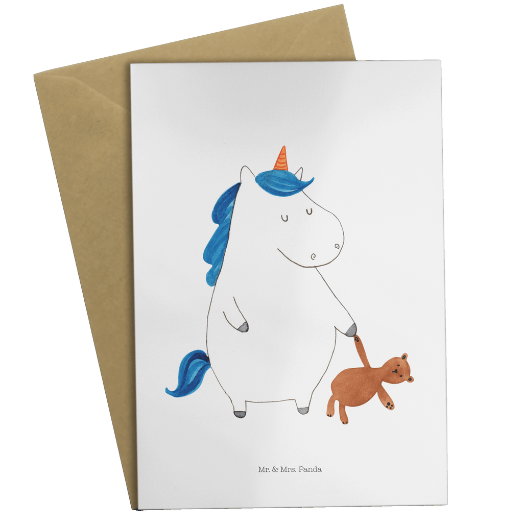 Grußkarte Einhorn Teddy Klappkarte, Einladungskarte, Glückwunschkarte, Hochzeitskarte, Geburtstagskarte, Karte, Einhorn, Einhörner, Einhorn Deko, Pegasus, Unicorn, schlafen, gute Nacht, Single, Bett, Träumen, Freundin, Singleleben