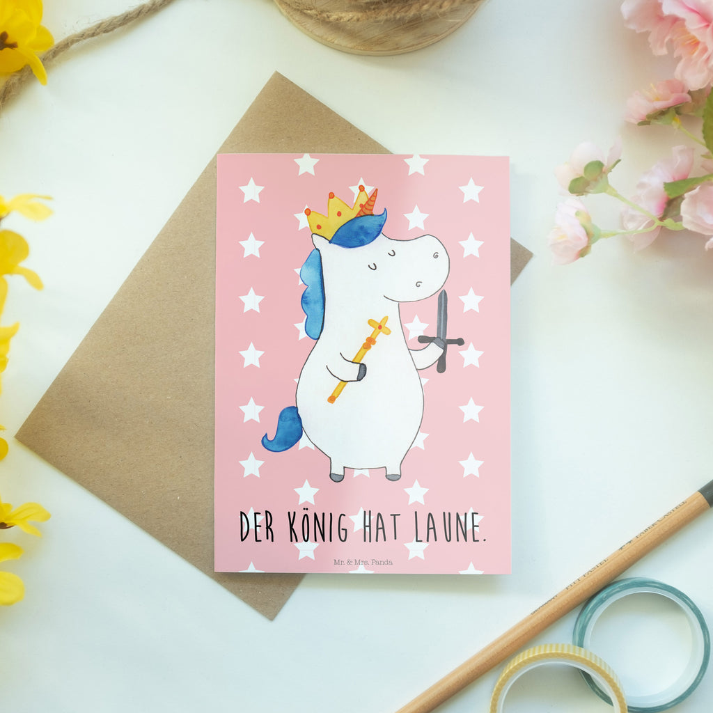 Grußkarte Einhorn König mit Schwert Klappkarte, Einladungskarte, Glückwunschkarte, Hochzeitskarte, Geburtstagskarte, Karte, Einhorn, Einhörner, Einhorn Deko, Pegasus, Unicorn, König, Ritter, Mittelalter