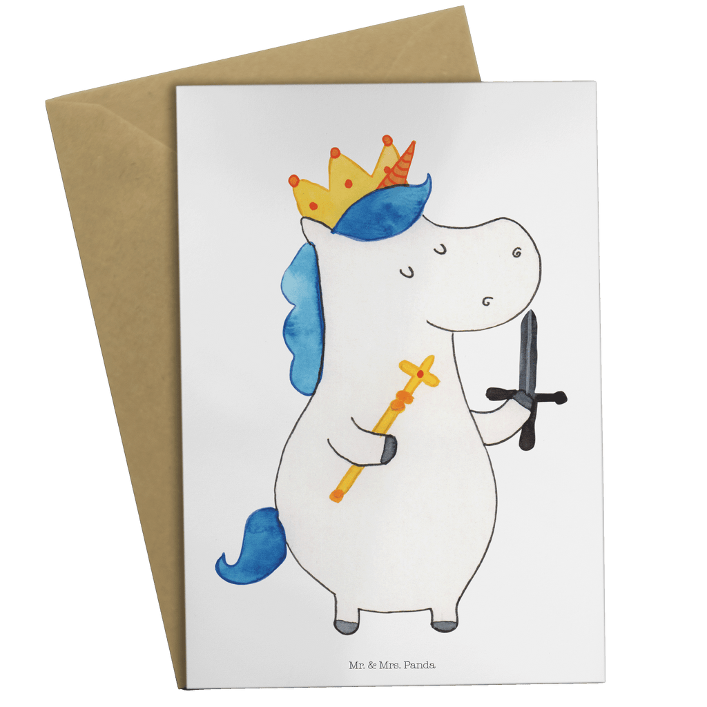 Grußkarte Einhorn König mit Schwert Klappkarte, Einladungskarte, Glückwunschkarte, Hochzeitskarte, Geburtstagskarte, Karte, Einhorn, Einhörner, Einhorn Deko, Pegasus, Unicorn, König, Ritter, Mittelalter