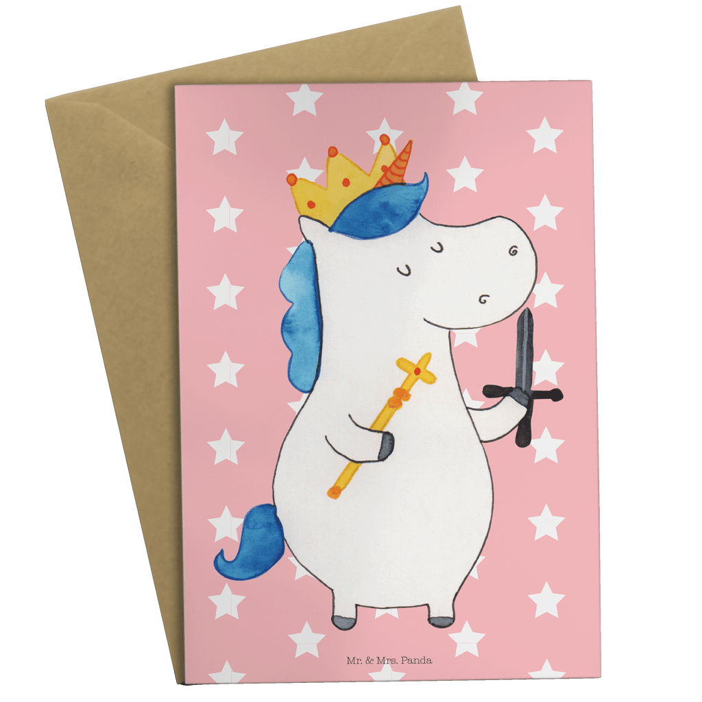 Grußkarte Einhorn König mit Schwert Klappkarte, Einladungskarte, Glückwunschkarte, Hochzeitskarte, Geburtstagskarte, Karte, Einhorn, Einhörner, Einhorn Deko, Pegasus, Unicorn, König, Ritter, Mittelalter