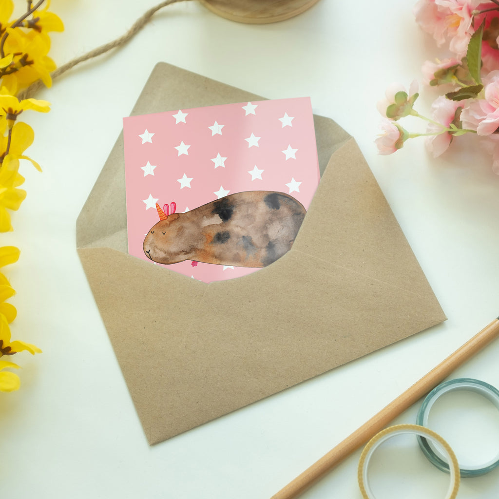 Grußkarte Meerhörnchen Klappkarte, Einladungskarte, Glückwunschkarte, Hochzeitskarte, Geburtstagskarte, Karte, Einhorn, Einhörner, Einhorn Deko, Pegasus, Unicorn, Meerhörnchen, Meericorn, Meerschwein, Meerschweinchen