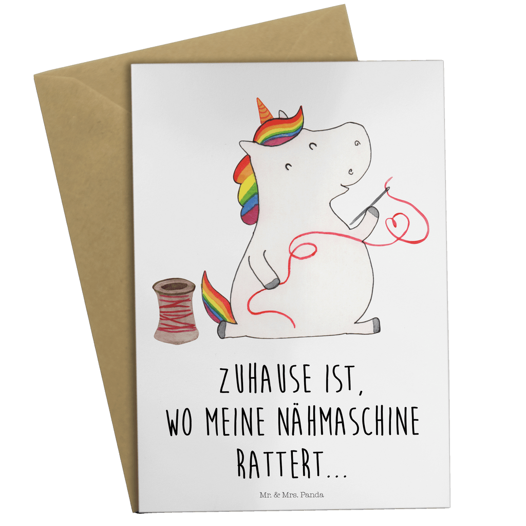 Grußkarte Einhorn Näherin Klappkarte, Einladungskarte, Glückwunschkarte, Hochzeitskarte, Geburtstagskarte, Karte, Einhorn, Einhörner, Einhorn Deko, Pegasus, Unicorn, Näherin, nähen, Mädchen, Freundin, Häkeln, Stricken, basteln, Nähzimmer