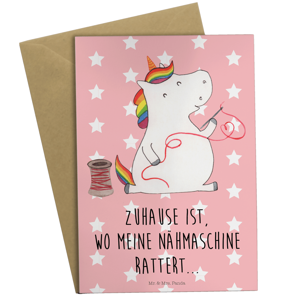 Grußkarte Einhorn Näherin Klappkarte, Einladungskarte, Glückwunschkarte, Hochzeitskarte, Geburtstagskarte, Karte, Einhorn, Einhörner, Einhorn Deko, Pegasus, Unicorn, Näherin, nähen, Mädchen, Freundin, Häkeln, Stricken, basteln, Nähzimmer
