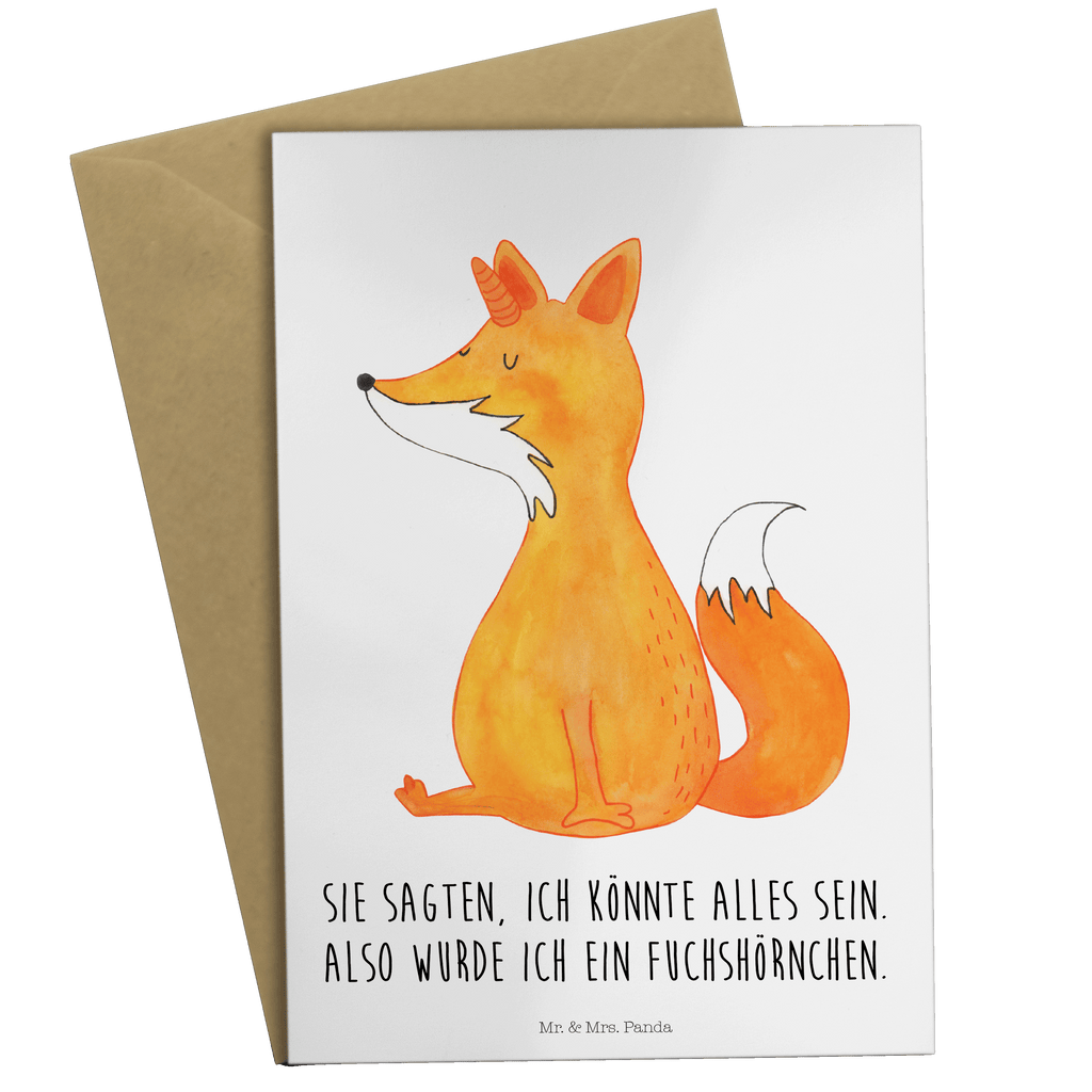 Grußkarte Fuchshörnchen Wunsch Klappkarte, Einladungskarte, Glückwunschkarte, Hochzeitskarte, Geburtstagskarte, Karte, Einhorn, Einhörner, Einhorn Deko, Pegasus, Unicorn, Fuchs, Unicorns, Fuchshörnchen, Fuchshorn, Foxycorn, Füchse