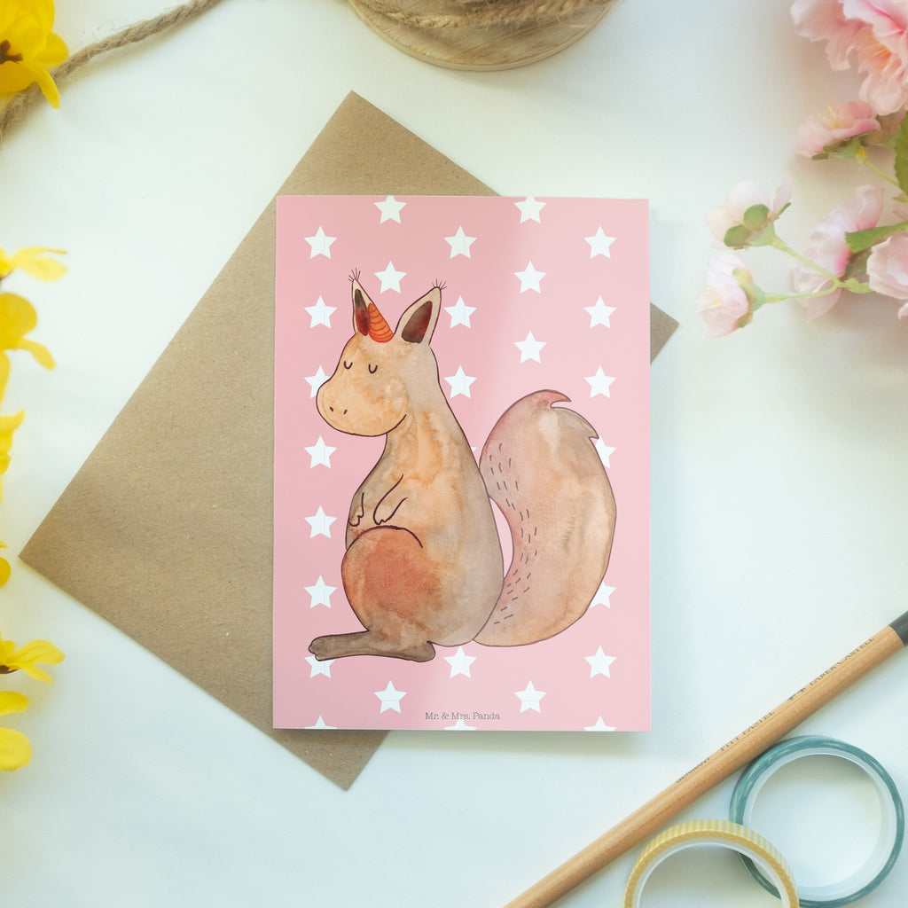 Grußkarte Einhörnchen Glaube Klappkarte, Einladungskarte, Glückwunschkarte, Hochzeitskarte, Geburtstagskarte, Karte, Einhorn, Einhörner, Einhorn Deko, Pegasus, Unicorn, Einhörnchen, Eichhörnchen, Eichhorn