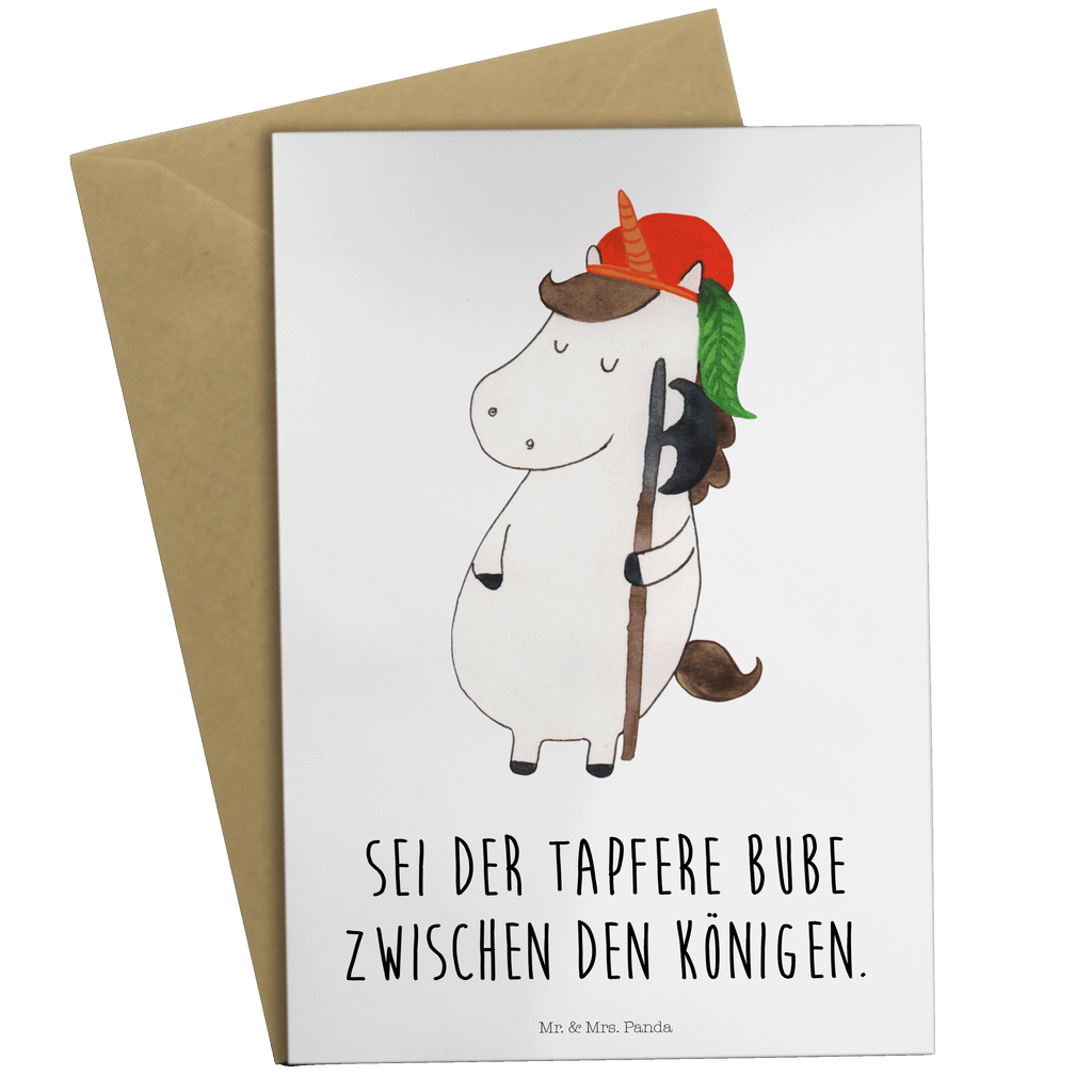 Grußkarte Einhorn Bube Klappkarte, Einladungskarte, Glückwunschkarte, Hochzeitskarte, Geburtstagskarte, Karte, Einhorn, Einhörner, Einhorn Deko, Pegasus, Unicorn, Bube, Mittelalter