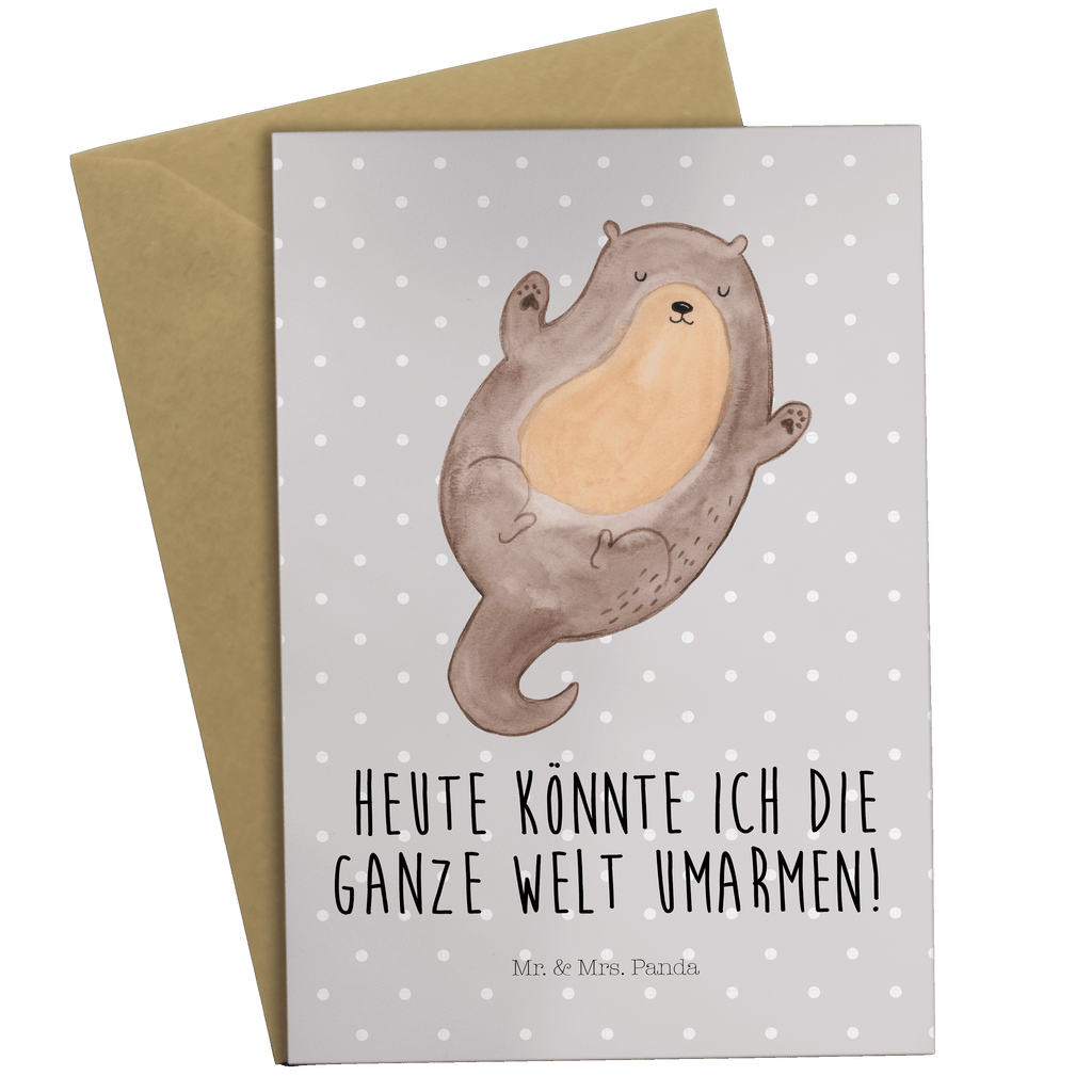 Grußkarte Otter Umarmen Klappkarte, Einladungskarte, Glückwunschkarte, Hochzeitskarte, Geburtstagskarte, Karte, Otter, Fischotter, Seeotter, Otter Seeotter See Otter