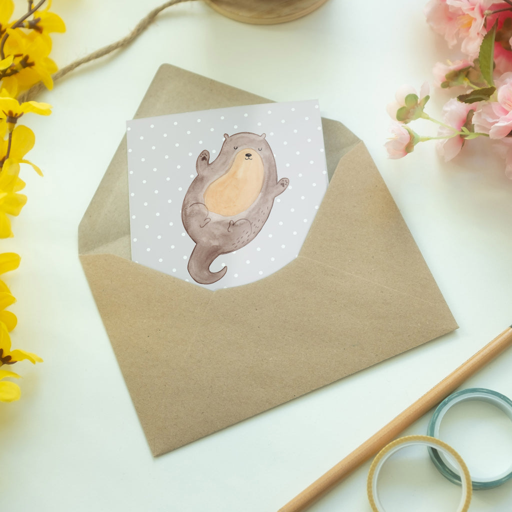 Grußkarte Otter Umarmen Klappkarte, Einladungskarte, Glückwunschkarte, Hochzeitskarte, Geburtstagskarte, Karte, Otter, Fischotter, Seeotter, Otter Seeotter See Otter
