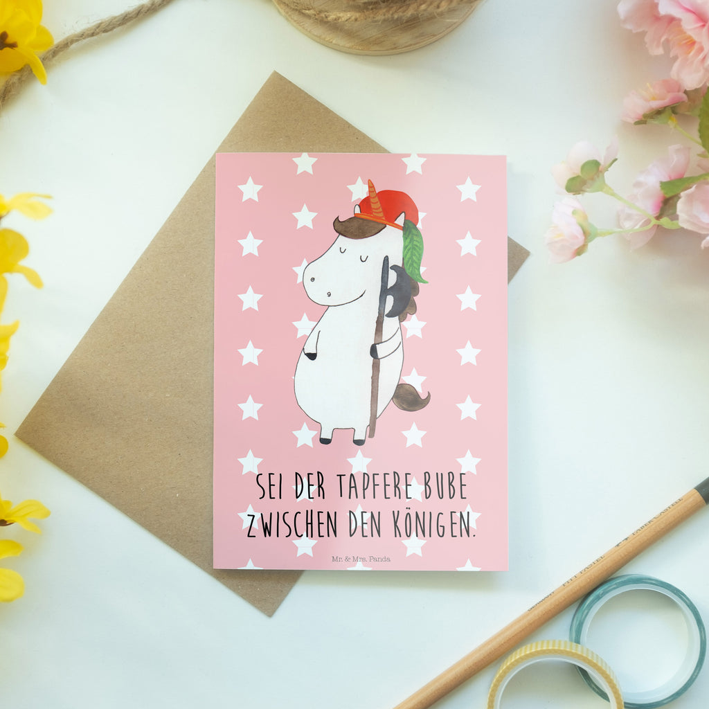 Grußkarte Einhorn Bube Klappkarte, Einladungskarte, Glückwunschkarte, Hochzeitskarte, Geburtstagskarte, Karte, Einhorn, Einhörner, Einhorn Deko, Pegasus, Unicorn, Bube, Mittelalter