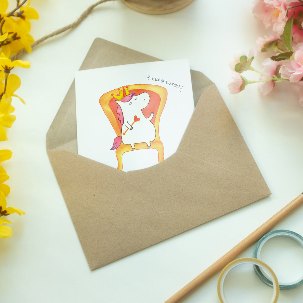 Grußkarte Einhorn König Klappkarte, Einladungskarte, Glückwunschkarte, Hochzeitskarte, Geburtstagskarte, Karte, Einhorn, Einhörner, Einhorn Deko, Pegasus, Unicorn, König, Präsident, Bundeskanzler, Herrscher, Kaiser, Prinzessin, Krone