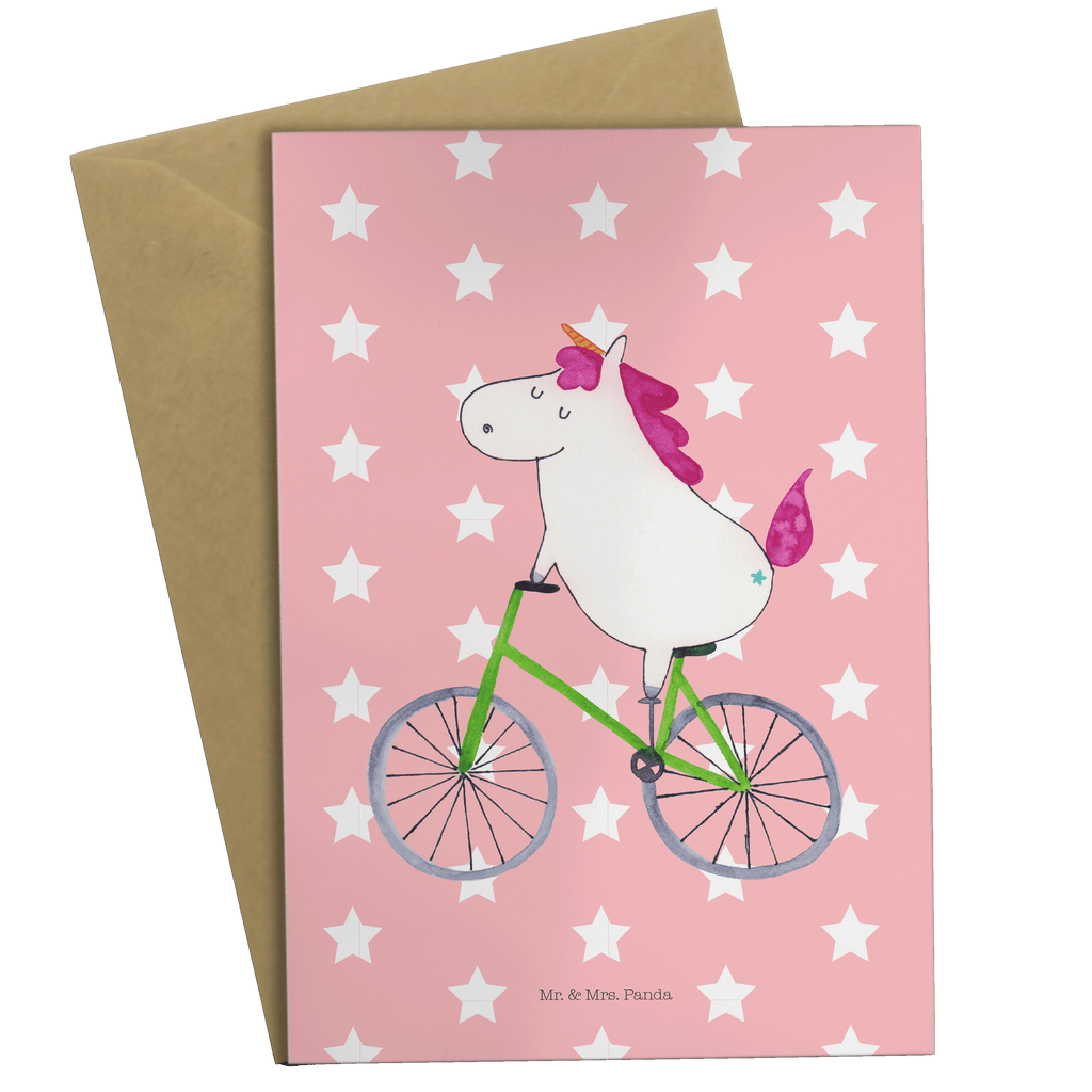 Grußkarte Einhorn Radfahrer Klappkarte, Einladungskarte, Glückwunschkarte, Hochzeitskarte, Geburtstagskarte, Karte, Einhorn, Einhörner, Einhorn Deko, Pegasus, Unicorn, Radfahren, Radfahrer, Rad, Bike, Feenstaub, Konfetti, Luxusproblem, Kummer, Liebeskummer