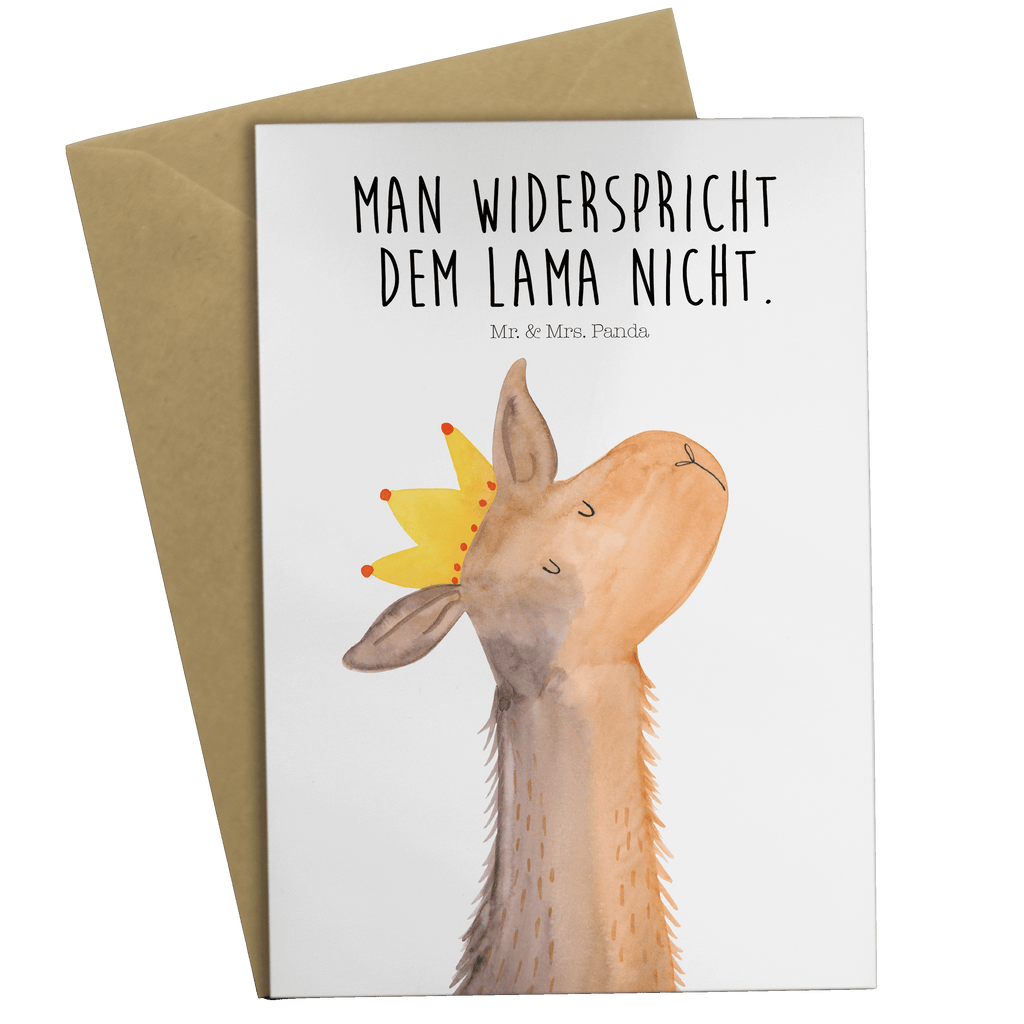 Grußkarte Lamakopf König Klappkarte, Einladungskarte, Glückwunschkarte, Hochzeitskarte, Geburtstagskarte, Karte, Lama, Alpaka, Lamas, König, Königin, Freundin, Mama, Papa, Büro Kollege, Kollegin, Chef, Vorgesetzter, Abi, Abitur