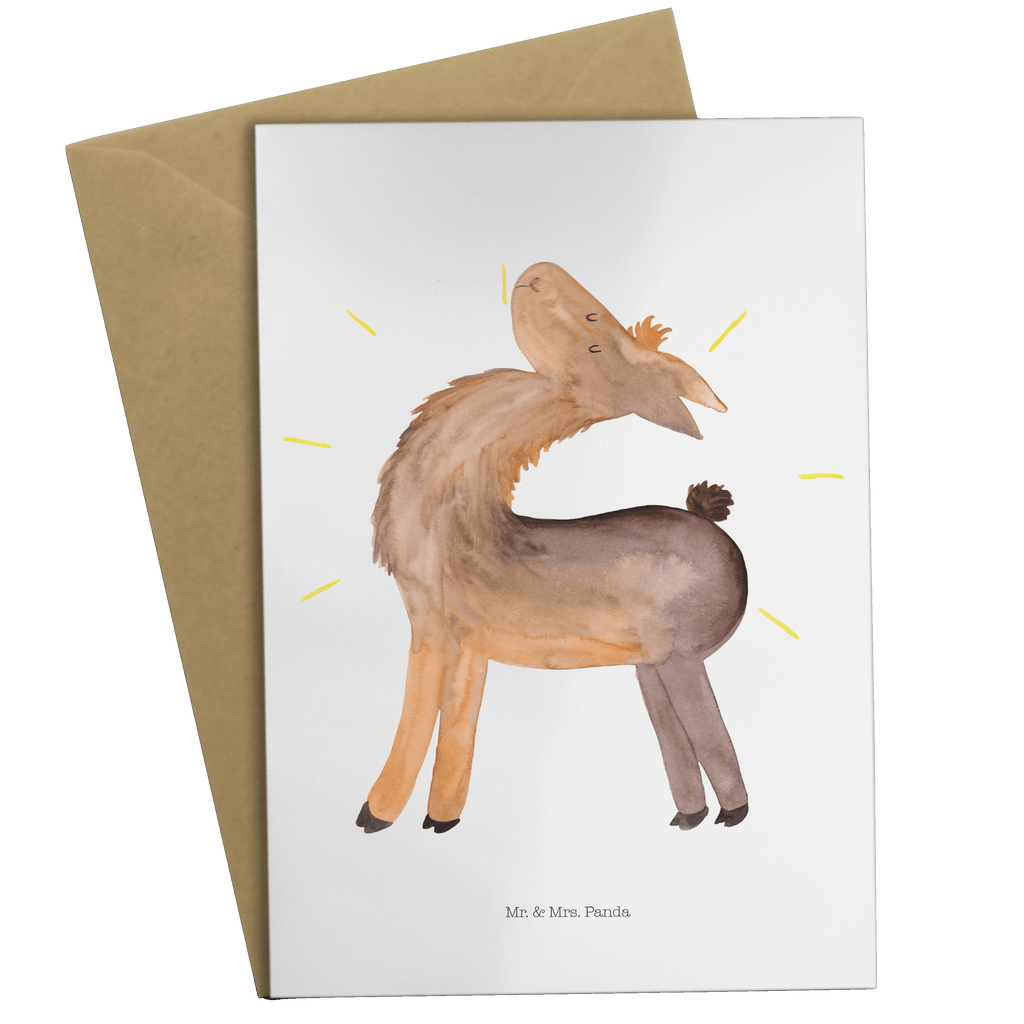 Grußkarte Lama stolz Klappkarte, Einladungskarte, Glückwunschkarte, Hochzeitskarte, Geburtstagskarte, Karte, Lama, Alpaka, Lamas, Außenseiter, Anders, Neustart, stolz, Hippie, Freundin, Freundinnen, beste Freundin, Kumpel, Familie, Family