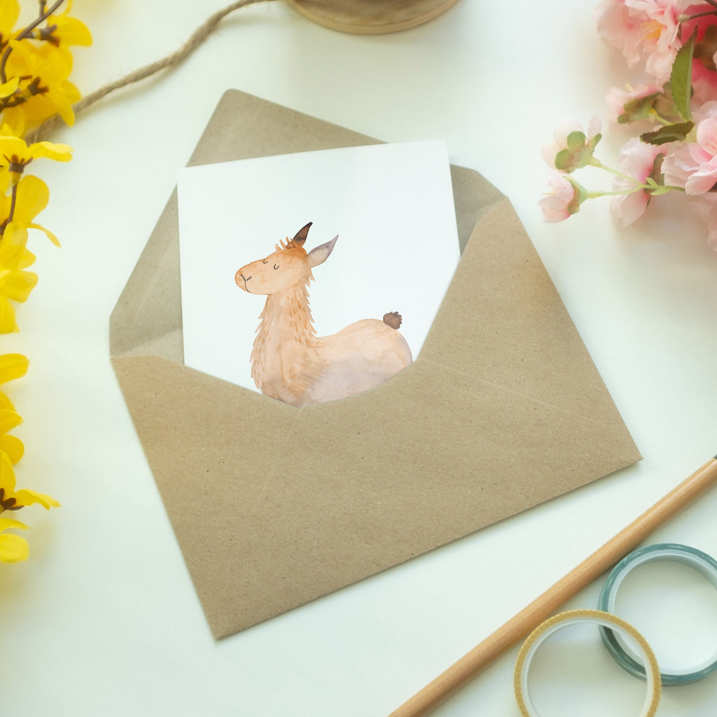 Grußkarte Lama springend Klappkarte, Einladungskarte, Glückwunschkarte, Hochzeitskarte, Geburtstagskarte, Karte, Lama, Alpaka, Lamas, Lieblingstag, Happy day, fröhlich, Glück, Freundin, Liebeskummer, Neustart, guten Morgen, Start, Prüfung, Abitur
