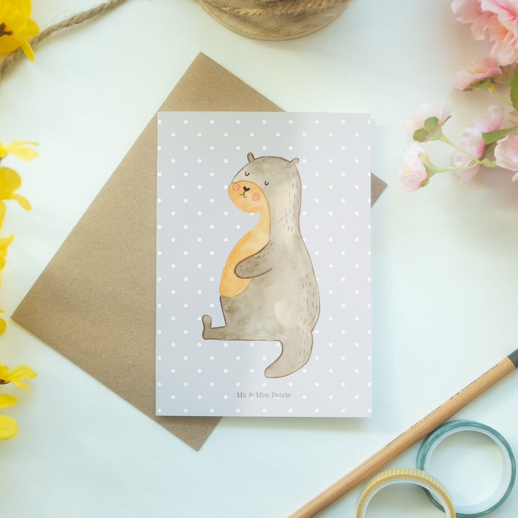 Grußkarte Otter Bauch Klappkarte, Einladungskarte, Glückwunschkarte, Hochzeitskarte, Geburtstagskarte, Karte, Otter, Fischotter, Seeotter, Otter Seeotter See Otter
