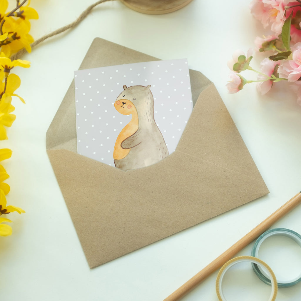 Grußkarte Otter Bauch Klappkarte, Einladungskarte, Glückwunschkarte, Hochzeitskarte, Geburtstagskarte, Karte, Otter, Fischotter, Seeotter, Otter Seeotter See Otter