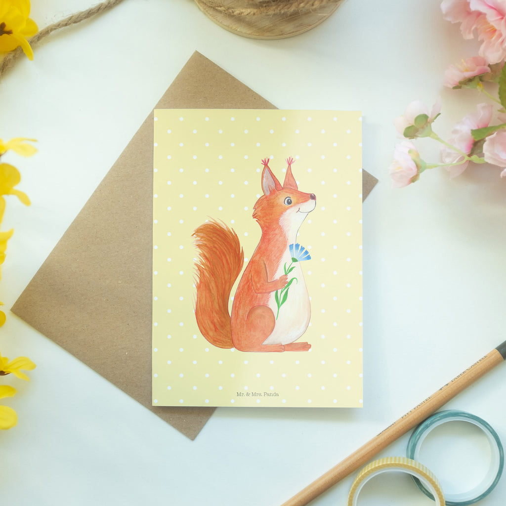 Grußkarte Eichhörnchen Blume Klappkarte, Einladungskarte, Glückwunschkarte, Hochzeitskarte, Geburtstagskarte, Karte, Tiermotive, Gute Laune, lustige Sprüche, Tiere, Eichhörnchen, Eichhorn, Spruch positiv, Lachen, Spaß, Motivation Sprüche, Motivation Bilder, glücklich Spruch, Spruch Deko