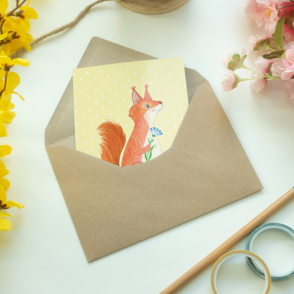 Grußkarte Eichhörnchen Blume Klappkarte, Einladungskarte, Glückwunschkarte, Hochzeitskarte, Geburtstagskarte, Karte, Tiermotive, Gute Laune, lustige Sprüche, Tiere, Eichhörnchen, Eichhorn, Spruch positiv, Lachen, Spaß, Motivation Sprüche, Motivation Bilder, glücklich Spruch, Spruch Deko