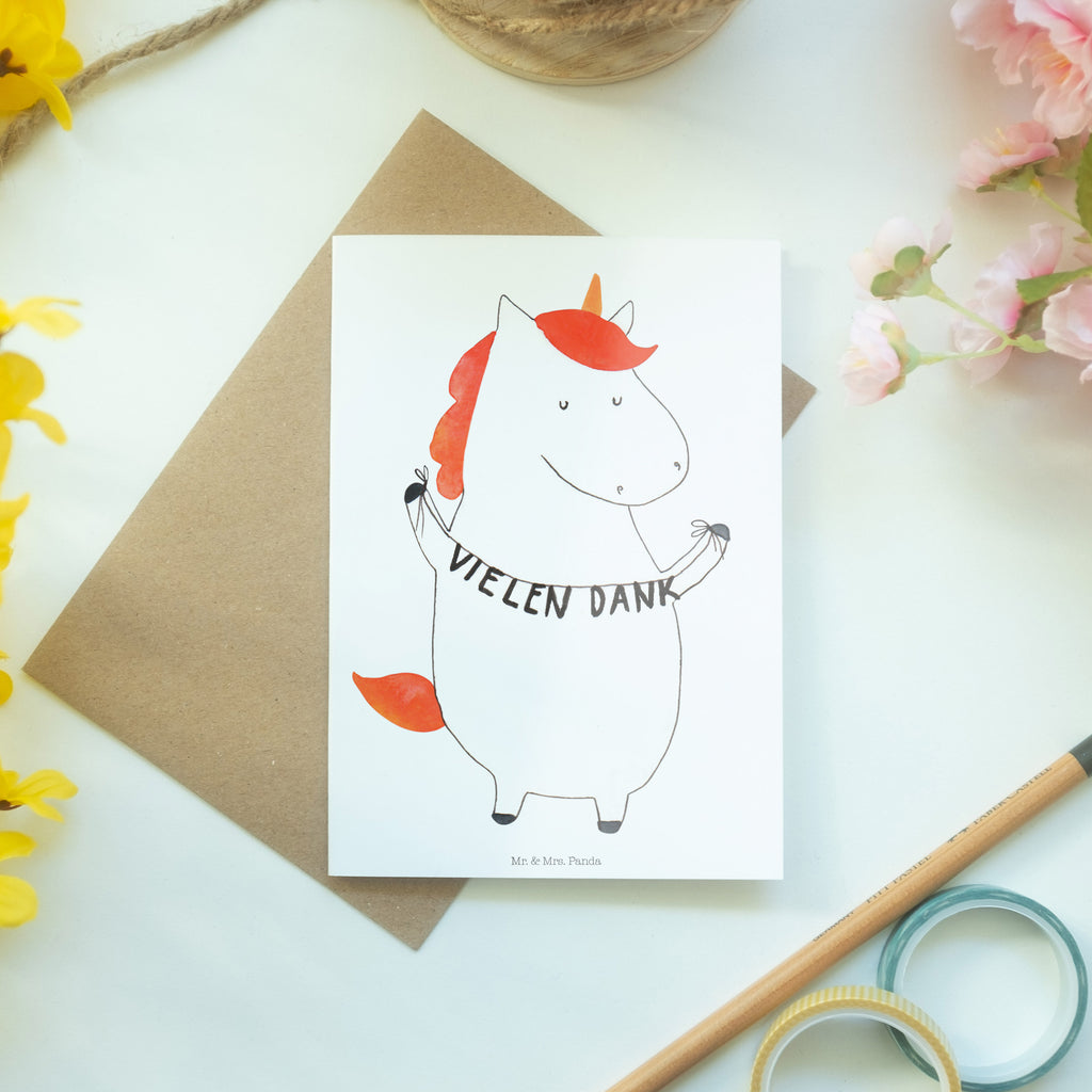 Grußkarte Einhorn Vielen Dank Klappkarte, Einladungskarte, Glückwunschkarte, Hochzeitskarte, Geburtstagskarte, Karte, Einhorn, Einhörner, Einhorn Deko, Pegasus, Unicorn, Danke, vielen Dank, Dankeschön, Danksagung