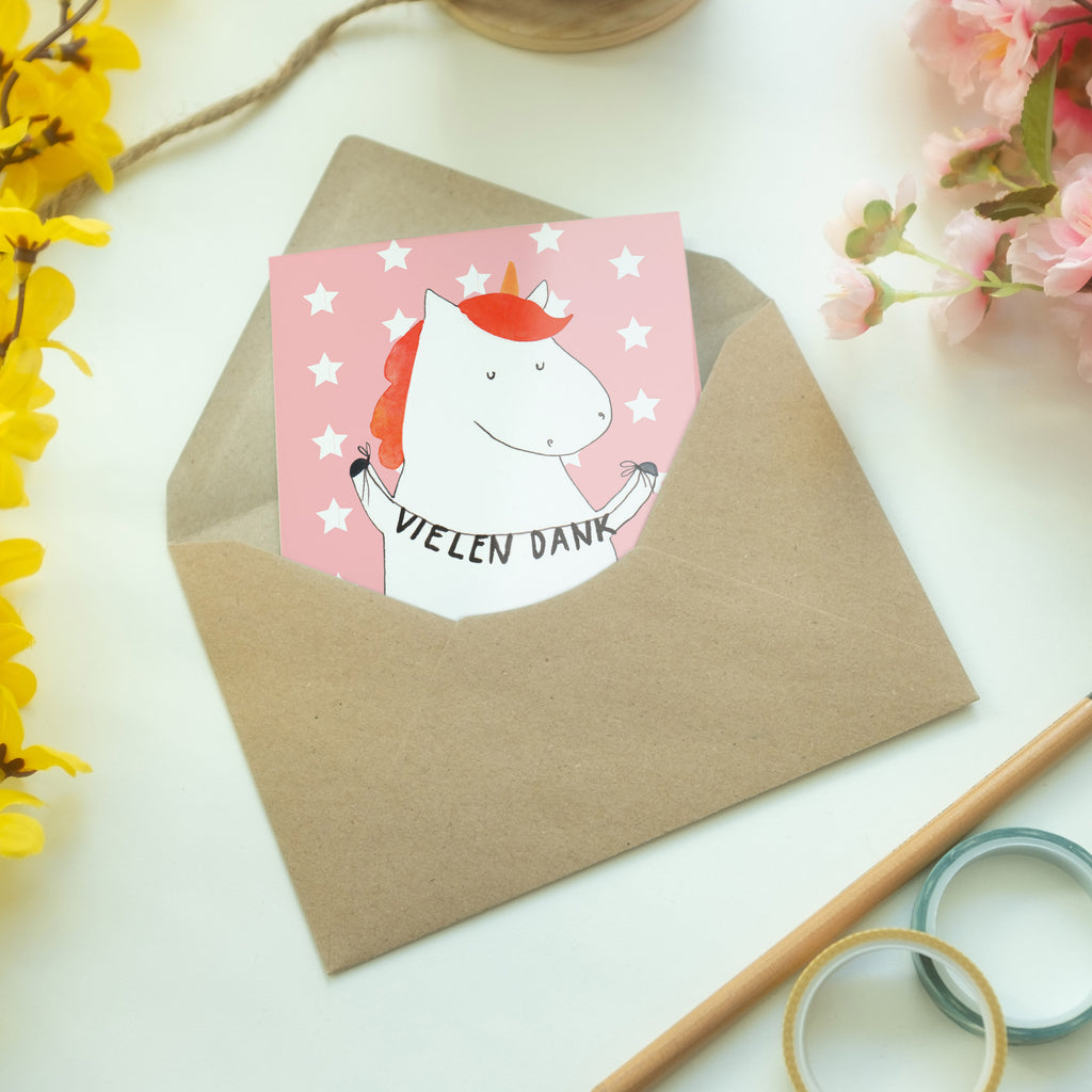 Grußkarte Einhorn Vielen Dank Klappkarte, Einladungskarte, Glückwunschkarte, Hochzeitskarte, Geburtstagskarte, Karte, Einhorn, Einhörner, Einhorn Deko, Pegasus, Unicorn, Danke, vielen Dank, Dankeschön, Danksagung