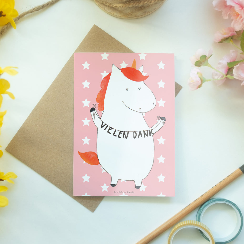 Grußkarte Einhorn Vielen Dank Klappkarte, Einladungskarte, Glückwunschkarte, Hochzeitskarte, Geburtstagskarte, Karte, Einhorn, Einhörner, Einhorn Deko, Pegasus, Unicorn, Danke, vielen Dank, Dankeschön, Danksagung
