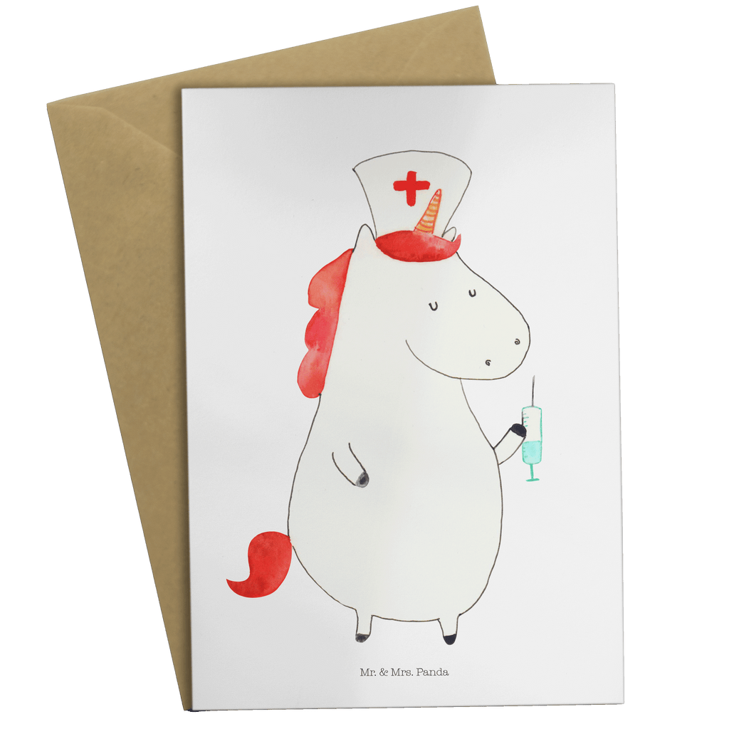 Grußkarte Einhorn Krankenschwester Klappkarte, Einladungskarte, Glückwunschkarte, Hochzeitskarte, Geburtstagskarte, Karte, Einhorn, Einhörner, Einhorn Deko, Pegasus, Unicorn, Krankenschwester Geschenk, Krankenpfleger Geschenk, Krankenpflegerin, Krankenschwester Dankeschön, Krankenhaus, Ärztin Geschenk