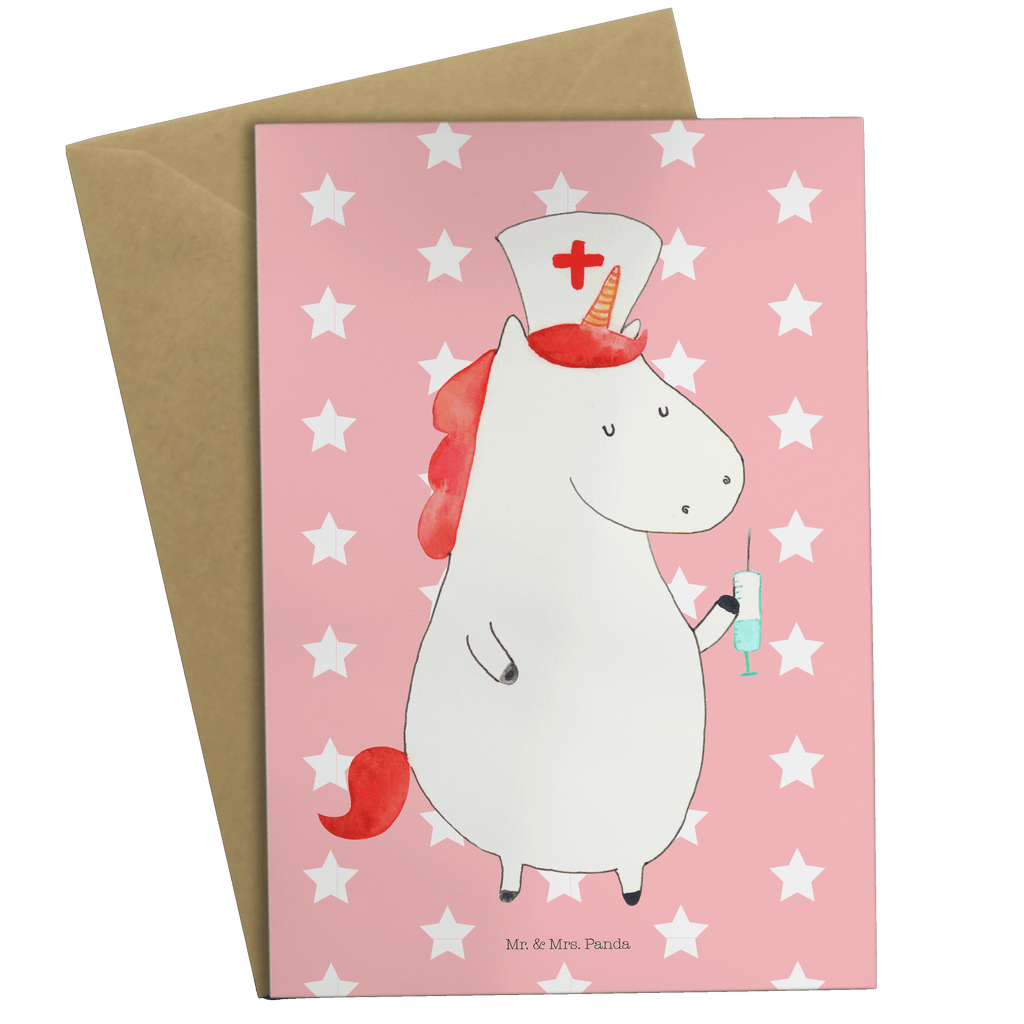 Grußkarte Einhorn Krankenschwester Klappkarte, Einladungskarte, Glückwunschkarte, Hochzeitskarte, Geburtstagskarte, Karte, Einhorn, Einhörner, Einhorn Deko, Pegasus, Unicorn, Krankenschwester Geschenk, Krankenpfleger Geschenk, Krankenpflegerin, Krankenschwester Dankeschön, Krankenhaus, Ärztin Geschenk