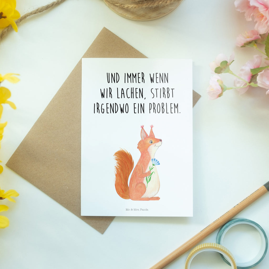 Grußkarte Eichhörnchen Blume Klappkarte, Einladungskarte, Glückwunschkarte, Hochzeitskarte, Geburtstagskarte, Karte, Tiermotive, Gute Laune, lustige Sprüche, Tiere, Eichhörnchen, Eichhorn, Spruch positiv, Lachen, Spaß, Motivation Sprüche, Motivation Bilder, glücklich Spruch, Spruch Deko
