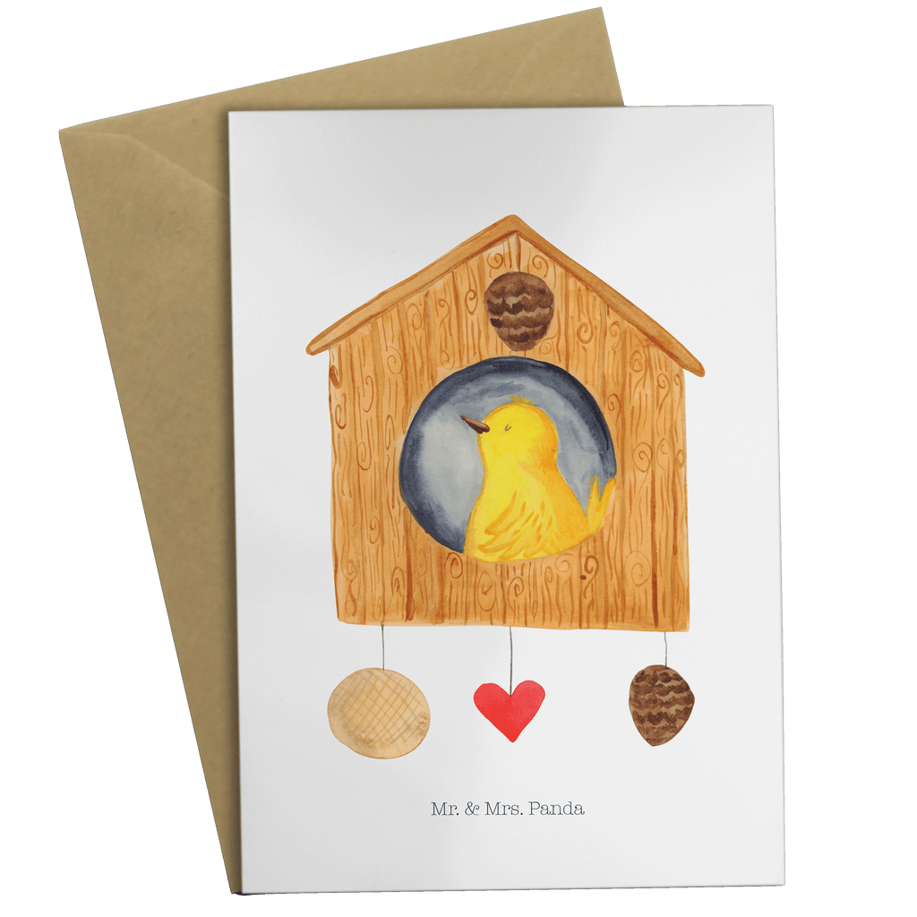 Grußkarte Vogelhaus sweet Home Klappkarte, Einladungskarte, Glückwunschkarte, Hochzeitskarte, Geburtstagskarte, Karte, Tiermotive, Gute Laune, lustige Sprüche, Tiere, Vogelhaus, Vogel, Home sweet Home, Einzug, Umzug, Geschenk, Einzugsgeschenk, Hausbau, Haus